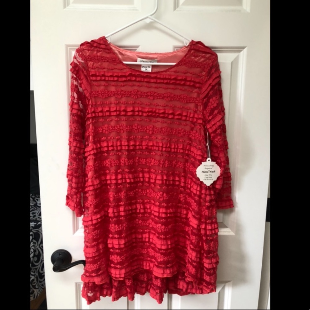 Pink dress with 3/4 sleeves